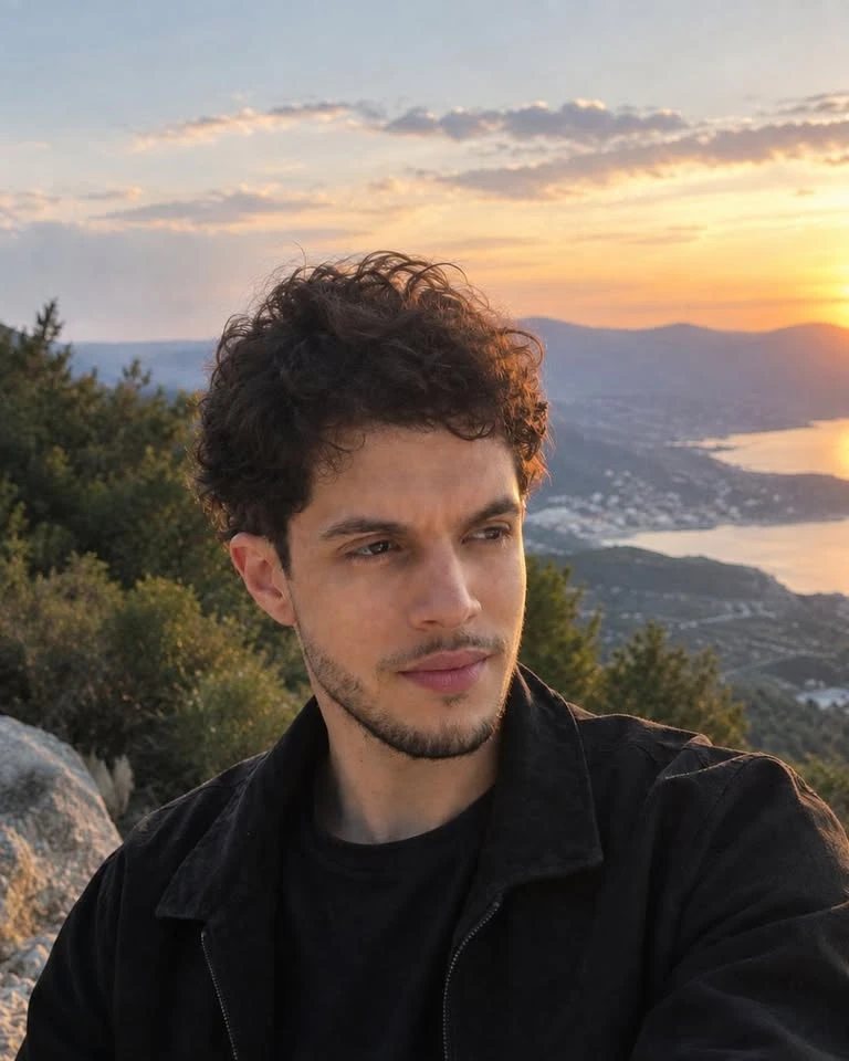 Mehdi Berkati, creator of Iris Library, at sunset